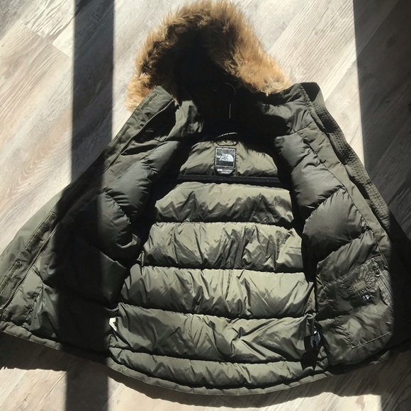 The North Face Forest Green Fur Coat - Picture 3 of 5